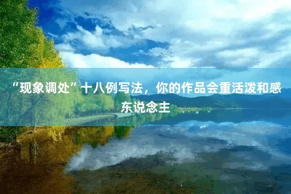 “现象调处”十八例写法，你的作品会重活泼和感东说念主