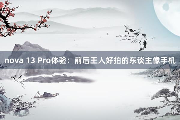 nova 13 Pro体验：前后王人好拍的东谈主像手机