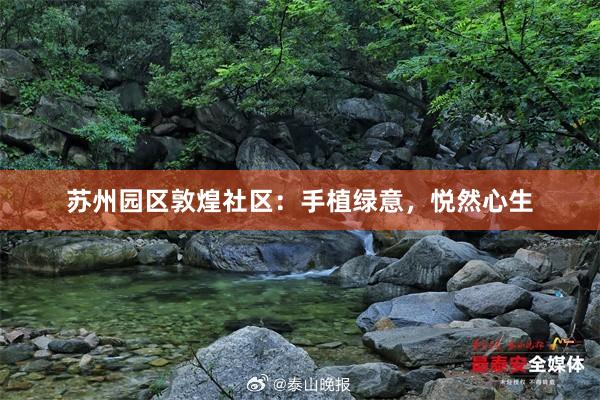 苏州园区敦煌社区：手植绿意，悦然心生