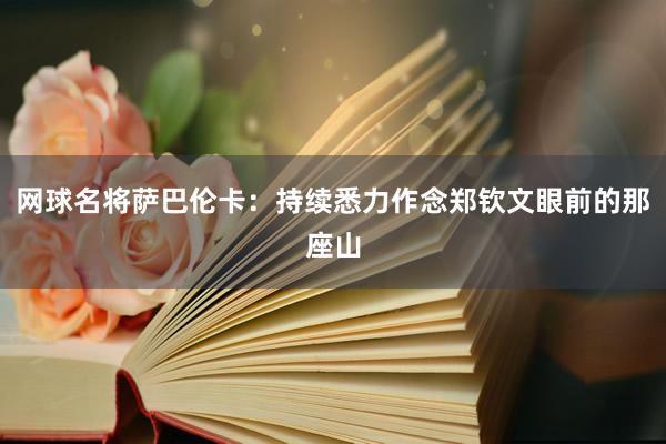 网球名将萨巴伦卡：持续悉力作念郑钦文眼前的那座山